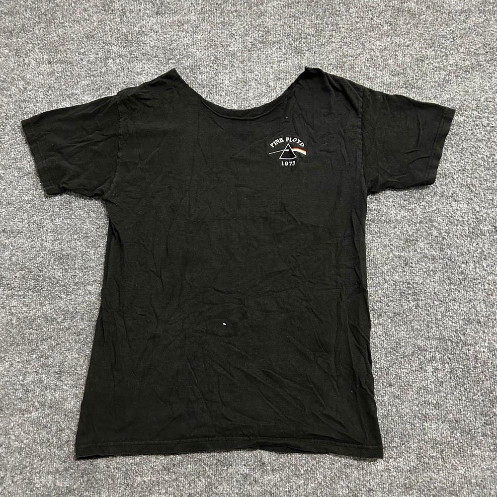 Pink Floyd T-Shirt Womens Size M Black Graphic Band Tee Cut Neckline DIY Rock